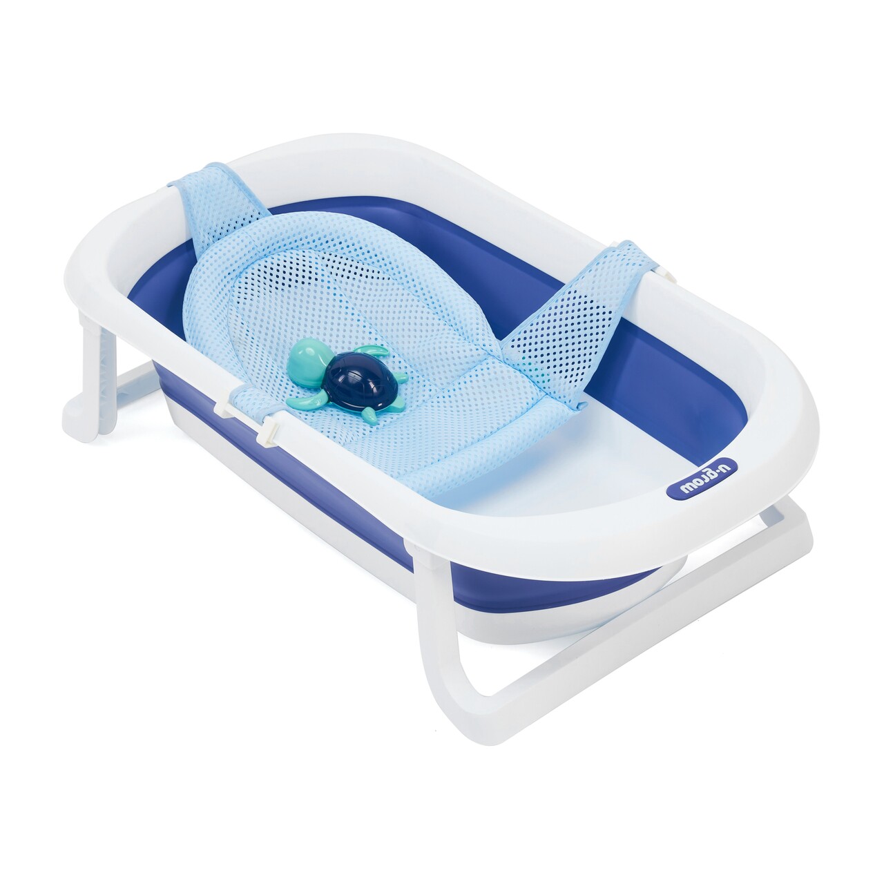 Cadita pliabila cu reductor detasabil si termometru U-grow, 78x25x21 cm, plastic, albastru - imagine 4